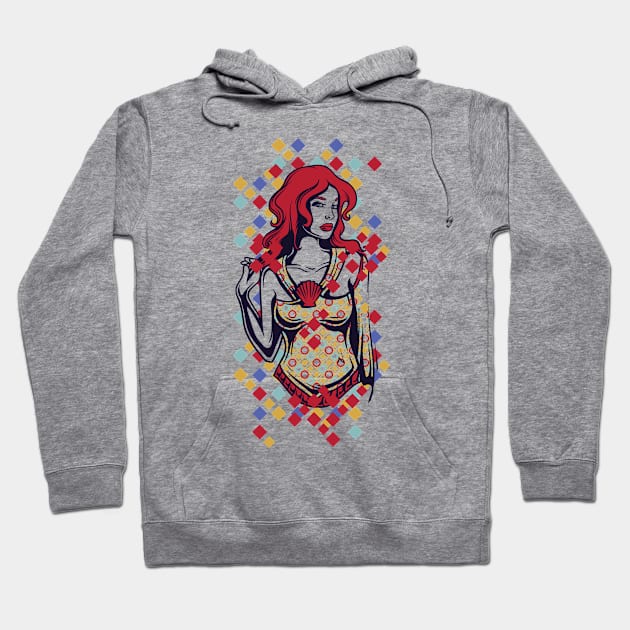 Woman Red Hair Hoodie by positivedesigners